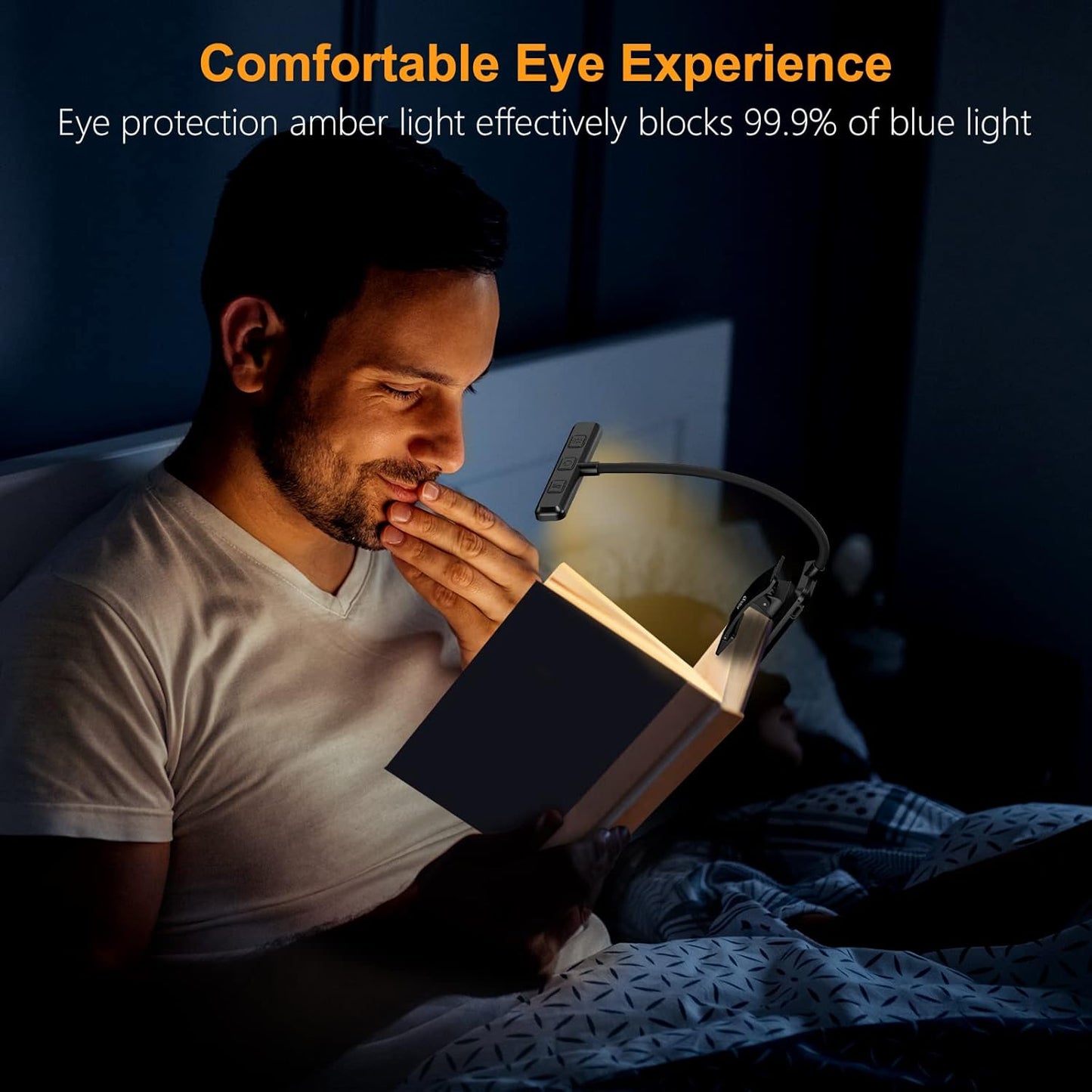 Rechargeable Clip - On Book Light for Nighttime Reading - Cozy Seasons