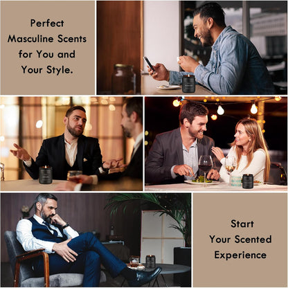 Men’s Scented Candle Set – 4 Pack Aromatherapy Gift Set - Cozy Seasons