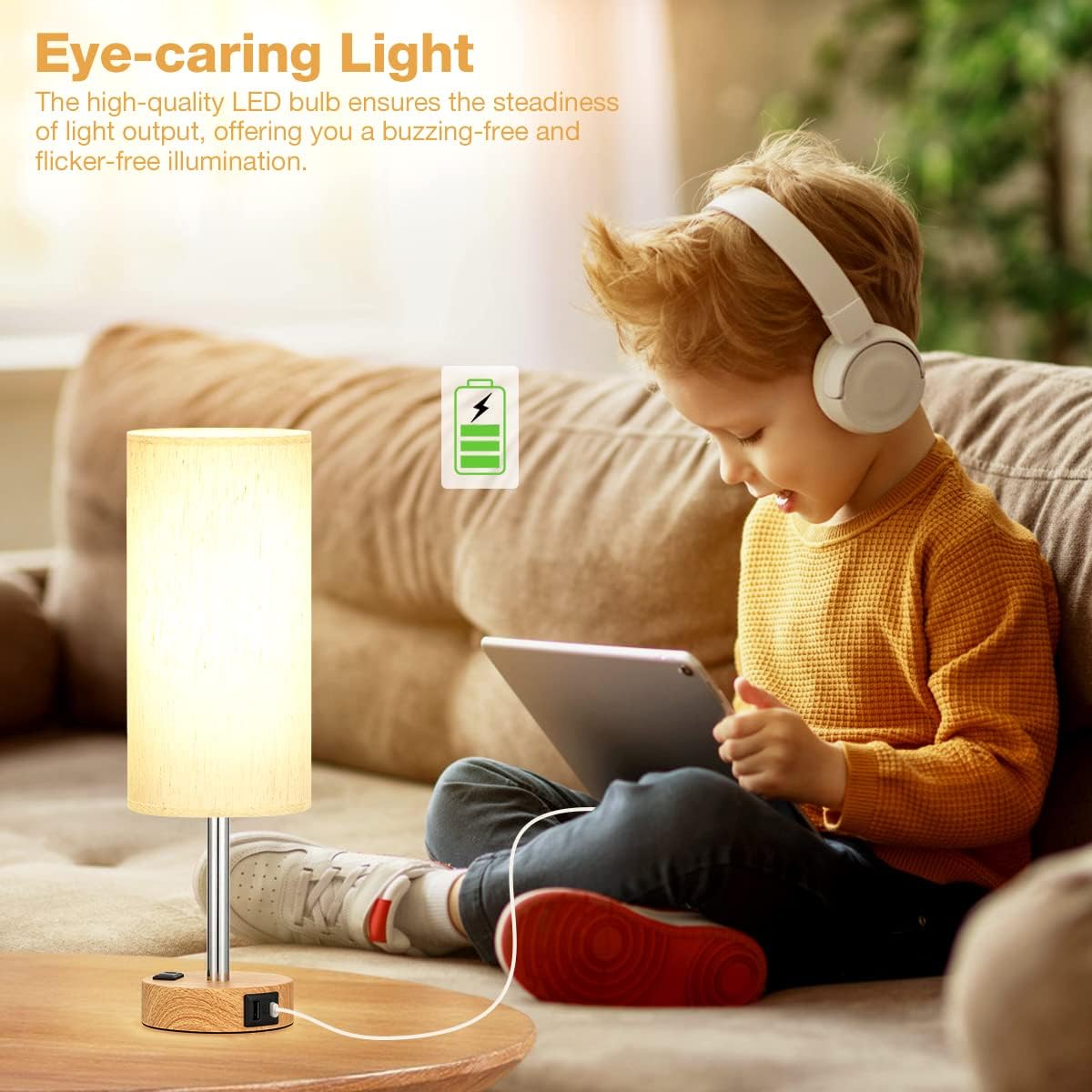 3 - Way Dimmable Touch Bedside Table Lamp with USB Charging - Cozy Seasons