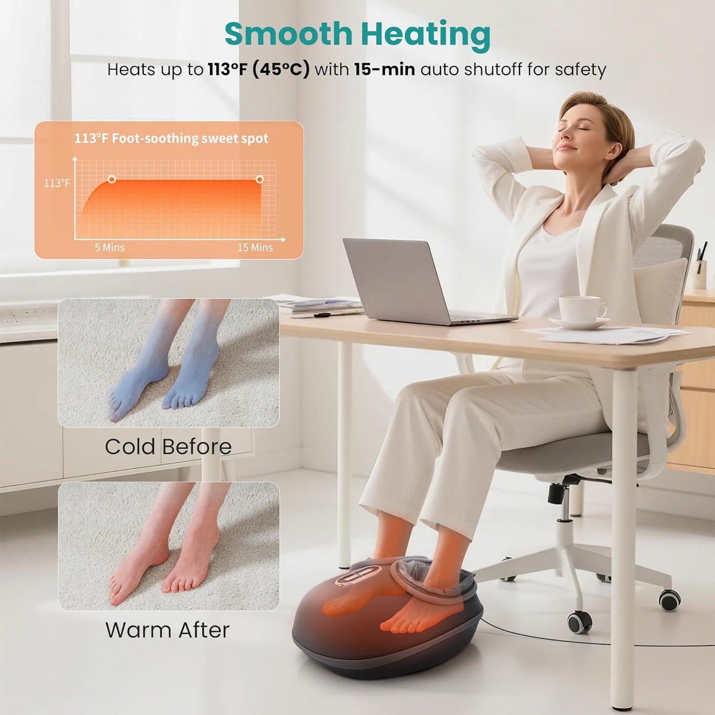 Shiatsu Foot Massager with Heat – Relaxation & Wellness at Home - Cozy Seasons