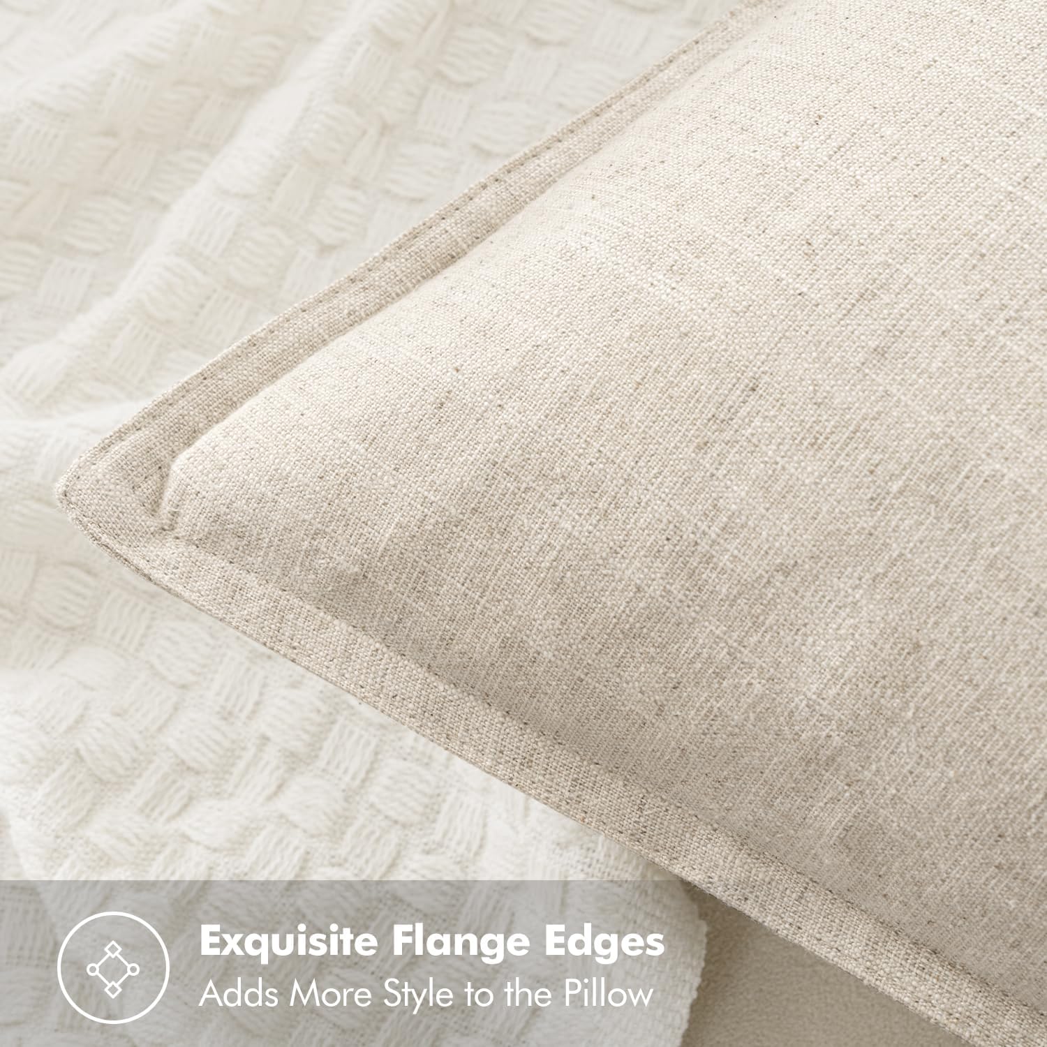 Decorative Linen Euro Sham Pillow Covers – 26x26 in - Cozy Seasons