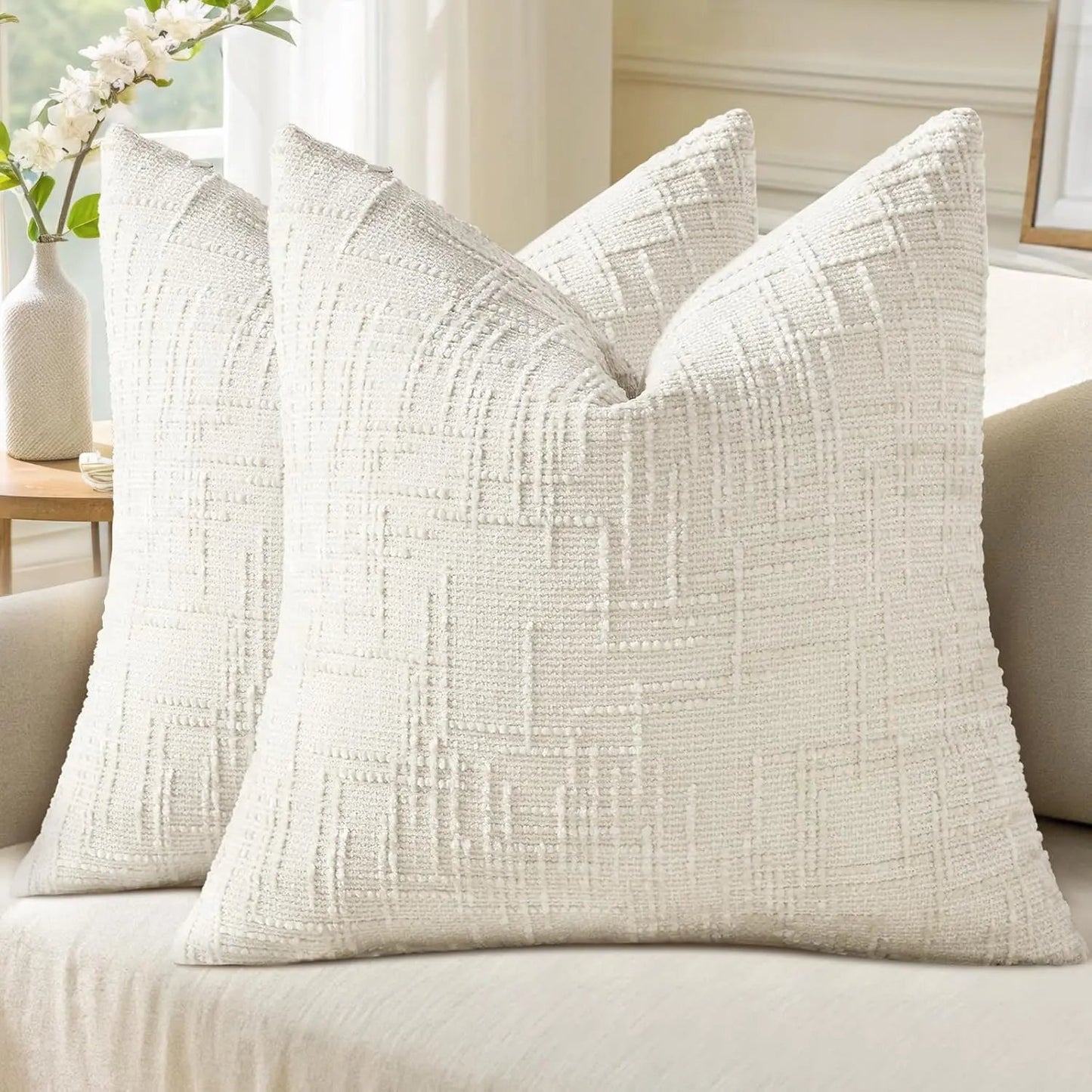 Cream White Pillow Covers - Cozy Seasons