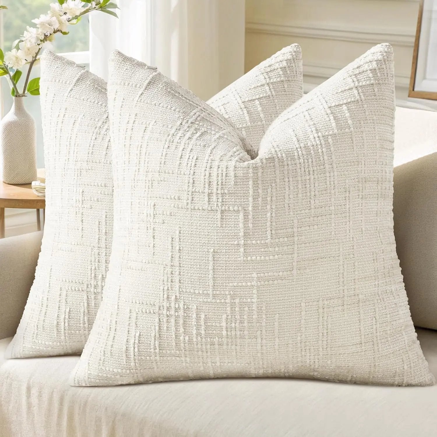 Cream White Pillow Covers - Cozy Seasons
