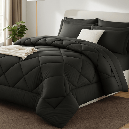 Dark Grey Queen Comforter Set - Cozy Seasons