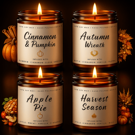 Fall Candle Set – 4 Pack Soy Scented Candles for Home - Cozy Seasons